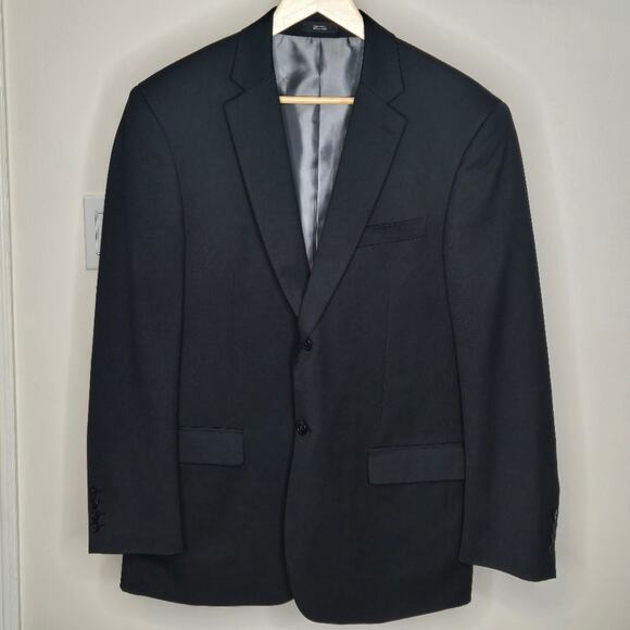 J FERRAR Mens Black Sport Coat Blazer Suit Jacket Size 40 Regular - Picture 1 of 12